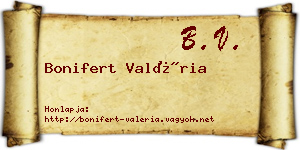 Bonifert Valéria névjegykártya